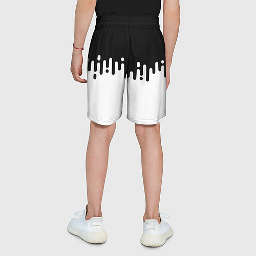 Детские шорты Чёрно-белый узор / 3D-принт – фото 4