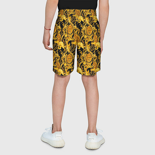Детские шорты Львы золотые узоры / 3D-принт – фото 4