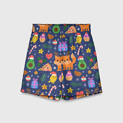 Шорты детские Новогодний макет, цвет: 3D-принт