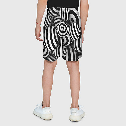 Детские шорты Полосатые 3D круги / 3D-принт – фото 4