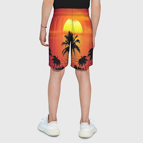 Детские шорты Пальмы на фоне моря / 3D-принт – фото 4