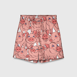 Шорты детские Свиньи, цвет: 3D-принт