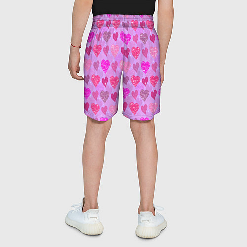 Детские шорты Розовые сердечки / 3D-принт – фото 4