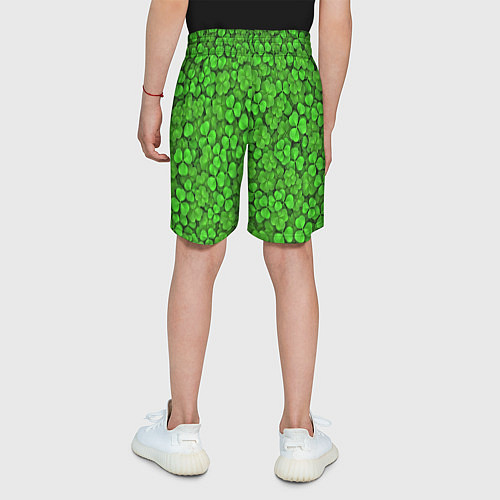 Детские шорты Зелёный клевер / 3D-принт – фото 4