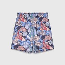 Шорты детские Карпы КОИ и цветки Лотоса, цвет: 3D-принт
