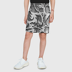 Шорты детские Монохромный узор, цвет: 3D-принт — фото 2