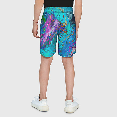 Детские шорты Красочная медуза / 3D-принт – фото 4