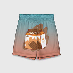 Шорты детские Шоколадное молоко в коробке, цвет: 3D-принт