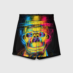 Шорты детские Череп-анаглиф, цвет: 3D-принт