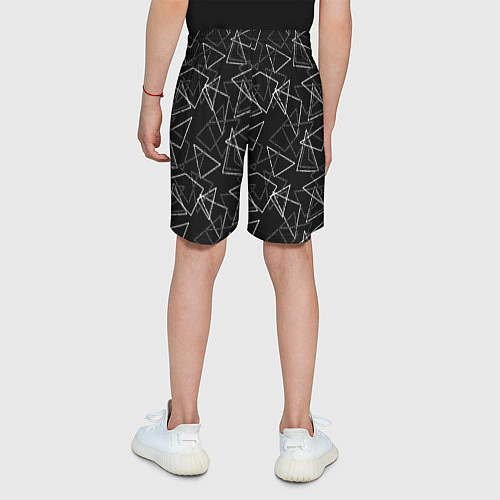 Детские шорты Черно-белый геометрический / 3D-принт – фото 4