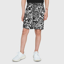 Шорты детские Graffiti black on white, цвет: 3D-принт — фото 2