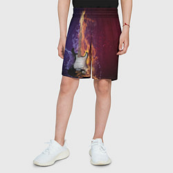 Шорты детские Гитара - Огонь и вода, цвет: 3D-принт — фото 2