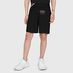 Шорты детские АУДИ ЛОГО AUDI GEOMETRY RED STRIPES LINE, цвет: 3D-принт — фото 2