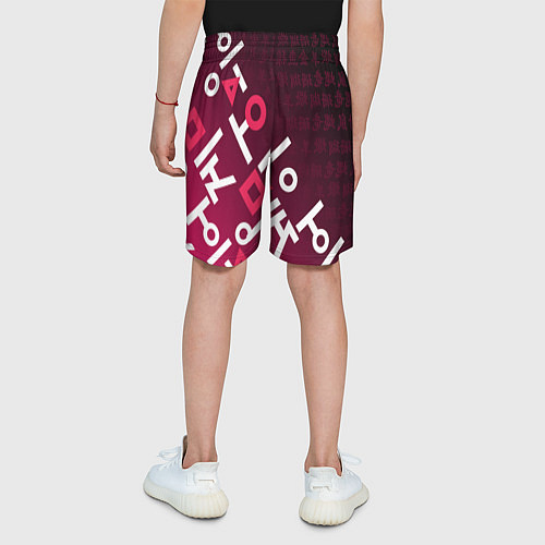 Детские шорты Игра в кальмара: Иероглифы / 3D-принт – фото 4