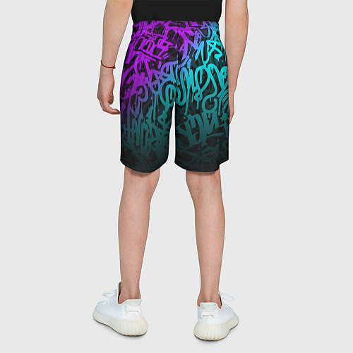 Детские шорты НЕОНОВОЕ ГРАФФИТИ NEON / 3D-принт – фото 4