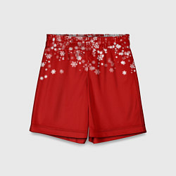 Шорты детские Рождественские снежинки, цвет: 3D-принт