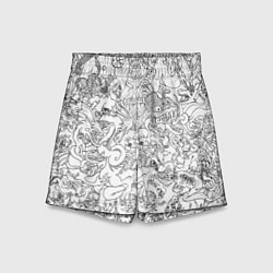 Шорты детские Раскрась - одежду, цвет: 3D-принт