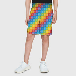 Шорты детские Разноцветные Чакры, цвет: 3D-принт — фото 2