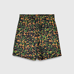 Детские шорты Абстрактный геометрический оранжевый черный и зеле