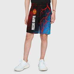 Шорты детские РОССИЯ - ГЕРБ Россия Вперед Молнии, цвет: 3D-принт — фото 2