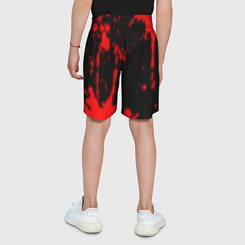 Детские шорты БЫТЬ ДОБРУ - СИМВОЛ ВЕЛЕСА - Брызги / 3D-принт – фото 4