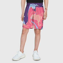 Шорты детские Сирневые волны, цвет: 3D-принт — фото 2