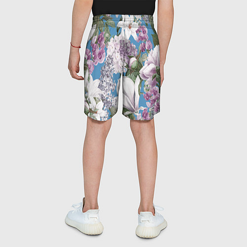Детские шорты Цветы Белые Лилии В Саду Летом / 3D-принт – фото 4