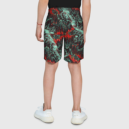 Детские шорты Красно-Белая Вулканическая Лава / 3D-принт – фото 4
