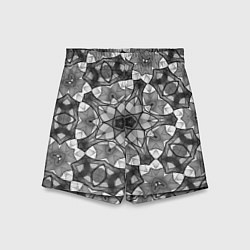 Шорты детские Черно-белый геометрический мозаичный узор, цвет: 3D-принт