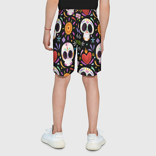 Детские шорты Веселые черепа в цветах / 3D-принт – фото 4