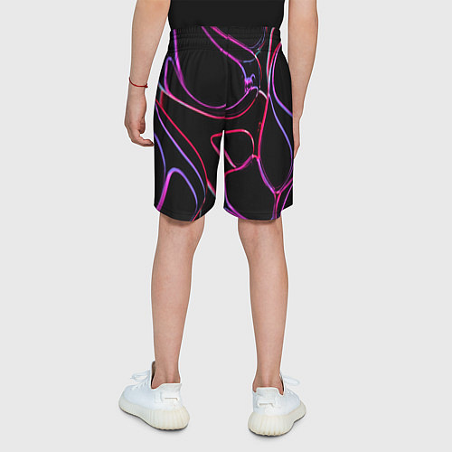 Детские шорты Неоновые линзы во тьме - Розовый / 3D-принт – фото 4