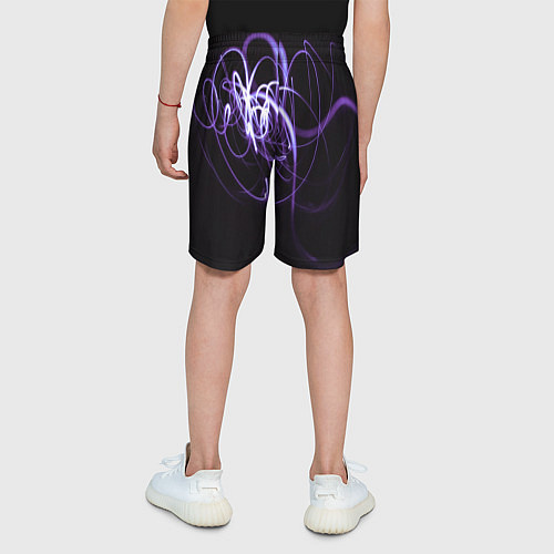 Детские шорты Неоновый узор - Фиолетовый / 3D-принт – фото 4