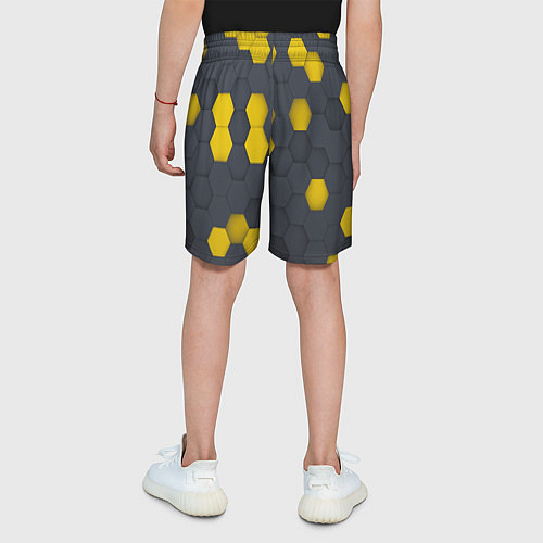 Детские шорты Разноцветные Соты Пчёл / 3D-принт – фото 4