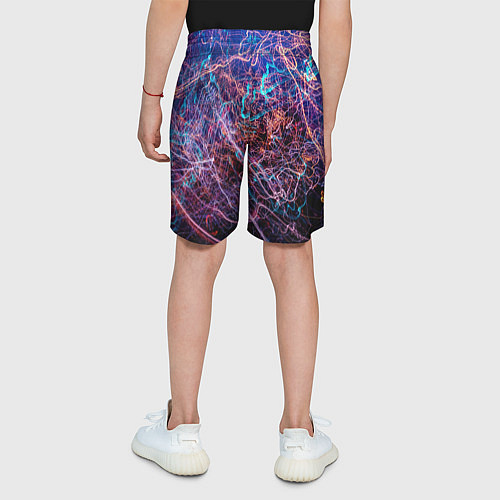 Детские шорты Неоновые сети - Синий / 3D-принт – фото 4