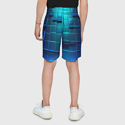 Детские шорты BLUE SQUARES / 3D-принт – фото 4