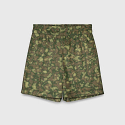 Шорты детские Камуфляж цифровой Флора-1 пиксель, цвет: 3D-принт