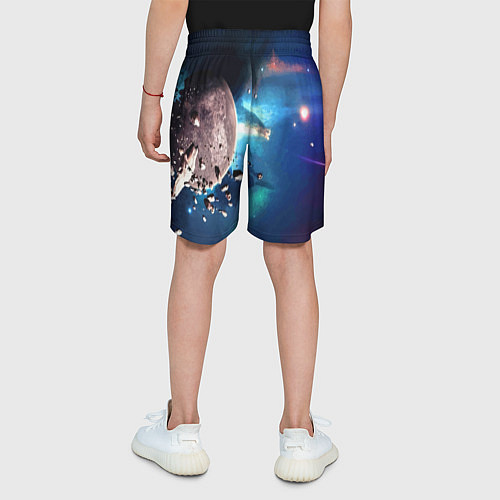 Детские шорты Космическое столкновение объектов / 3D-принт – фото 4