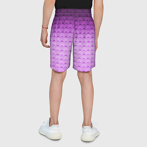 Детские шорты Фиолетово-розовый геометрический узор Градиент / 3D-принт – фото 4