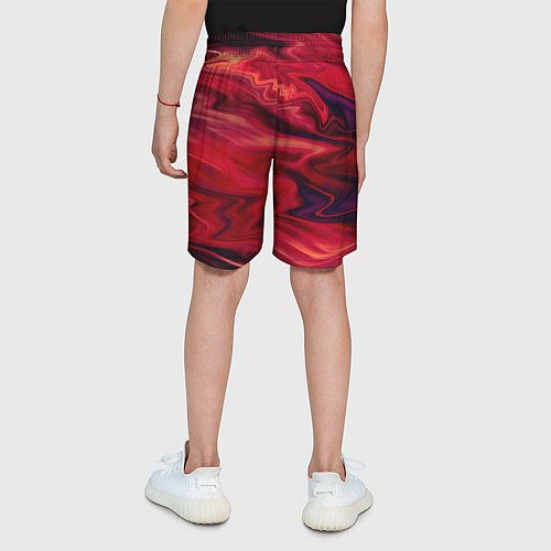 Детские шорты Красный абстрактный модный узор / 3D-принт – фото 4