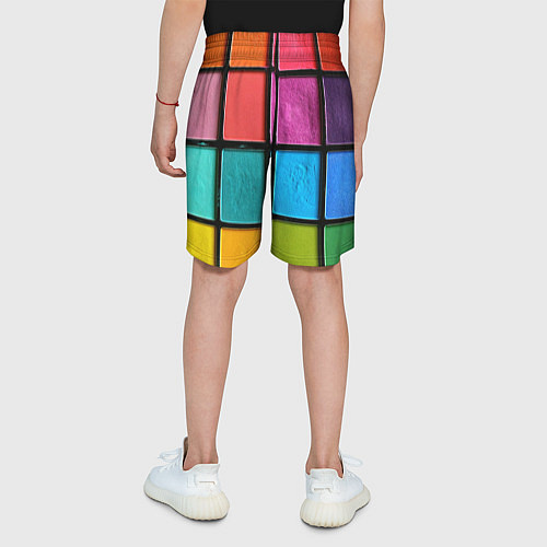 Детские шорты Абстрактный набор красок-паттернов / 3D-принт – фото 4