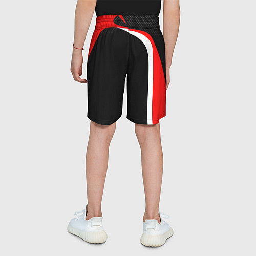 Детские шорты CrossFit - Красный спортивный / 3D-принт – фото 4