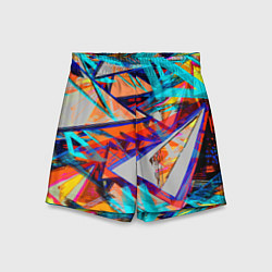 Шорты детские Яркий неоновый абстрактный узор, цвет: 3D-принт