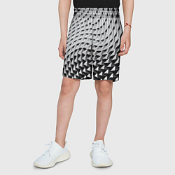 Шорты детские Серебряная ребристая поверхность, цвет: 3D-принт — фото 2