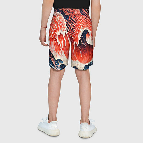 Детские шорты Великая красная волна / 3D-принт – фото 4