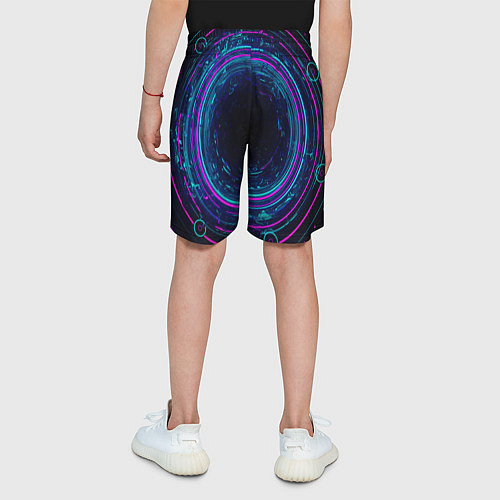 Детские шорты Неоновый тоннель - портал / 3D-принт – фото 4