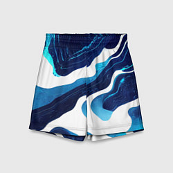 Шорты детские Синие разводы краски, цвет: 3D-принт