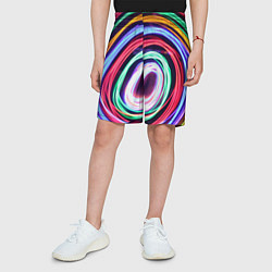 Шорты детские Кругообразные абстрактные лучи, цвет: 3D-принт — фото 2