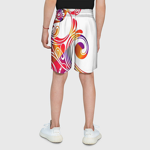 Детские шорты Узор на белом фоне / 3D-принт – фото 4