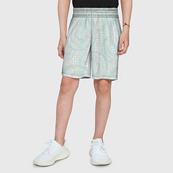 Шорты детские Круги на клетчатом серо-белом фоне, цвет: 3D-принт — фото 2