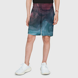 Шорты детские Розовый и синий дым во тьме, цвет: 3D-принт — фото 2